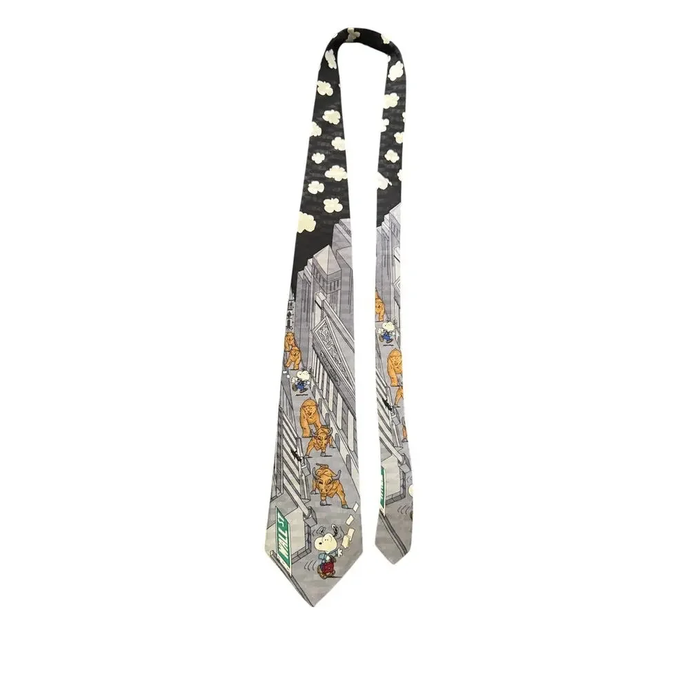 Peanuts Bears Bulls and Beagle Stock Market Snoopy Cartoon Necktie